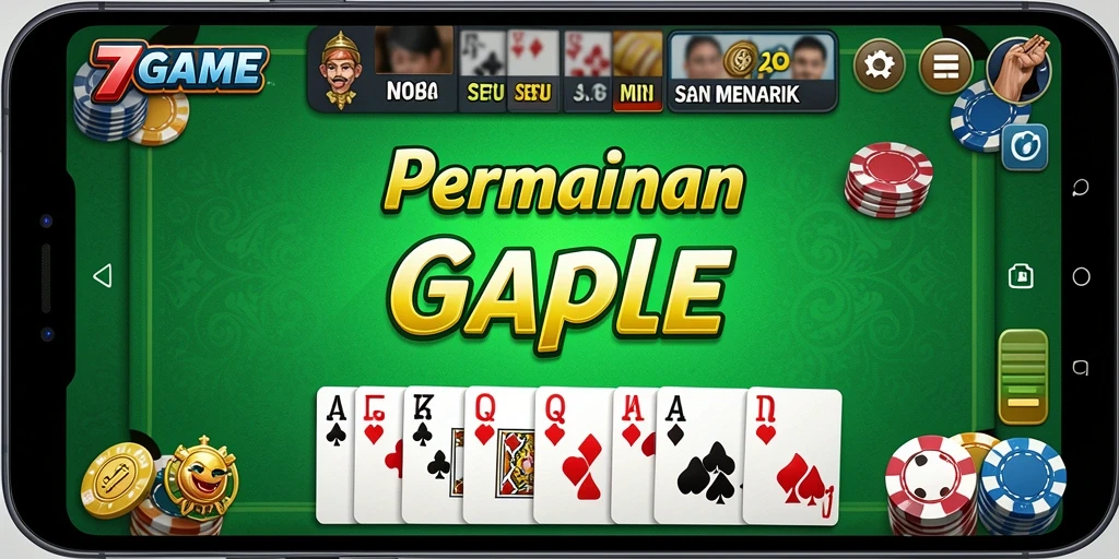 Tangkap momen seru gameplay Gaple di 7GAME dengan lawan virtual.