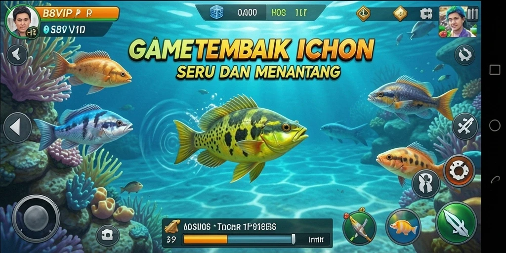 Tangkapan layar B8VIP menampilkan gameplay seru Tembak Ikan dengan grafis memukau.
