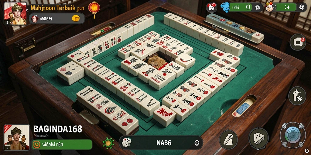 Tampilan screenshot gameplay Mahjong yang menegangkan.