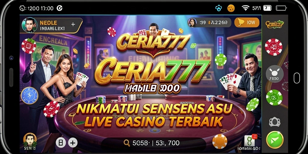 Gameplay mendebarkan Live Casino di CERIA777 dengan dealer langsung.