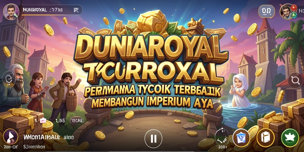 Gameplay DUNIAROYAL yang menunjukkan konstruksi dan manajemen bisnis.