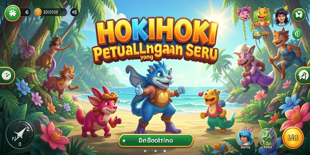 Screenshot gameplay HOKIHOKI menampilkan dunia petualangan yang menakjubkan.