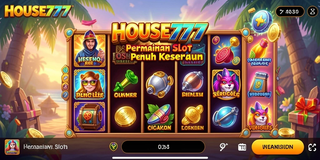 Screenshot permainan slot HOUSE777 yang menampilkan gameplay seru.