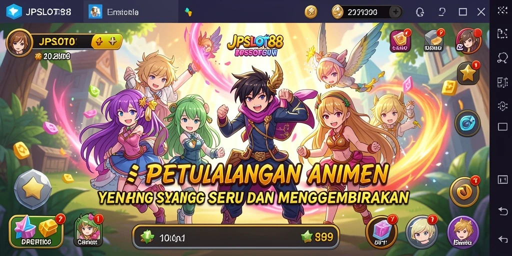 Tampilan gameplay menarik di JPSLOT88 dengan karakter anime.