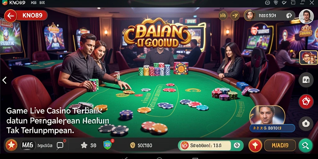 Screenshot gameplay KNO89 yang menunjukkan suasana kasino live yang mendebarkan.
