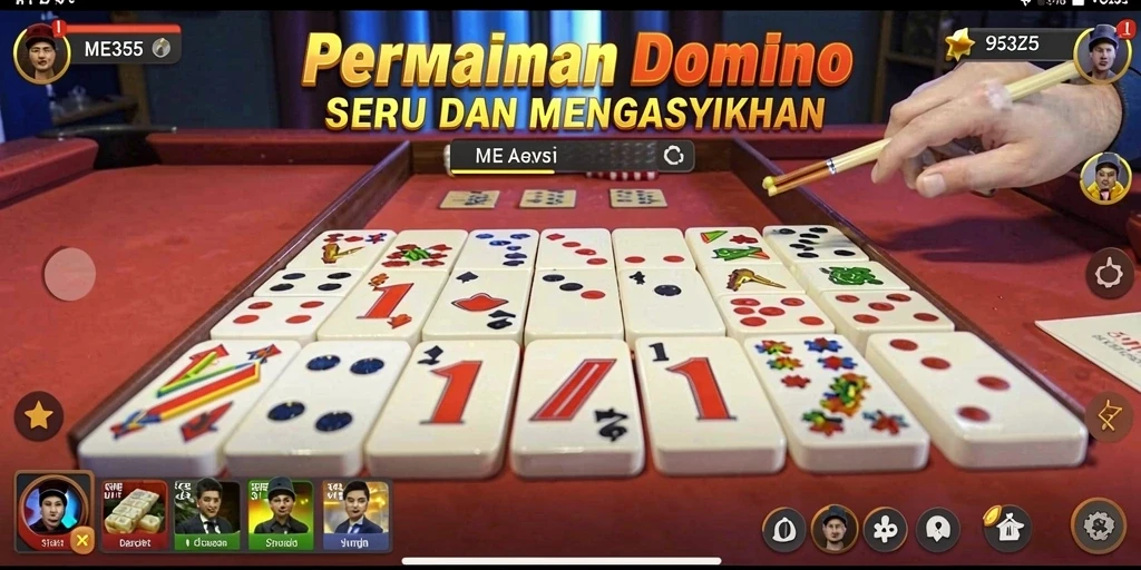 Screenshot gameplay ME355 menampilkan aksi seru permainan Domino.