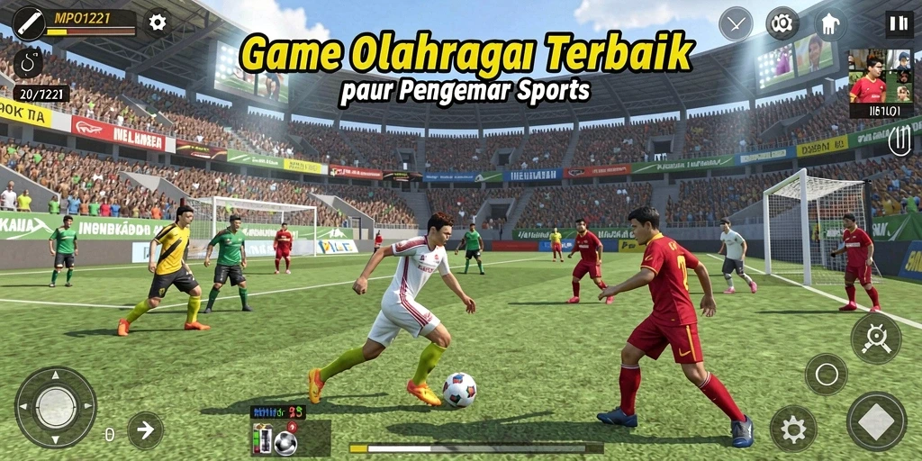 Tampilan gameplay seru yang menggambarkan aksi olahraga.