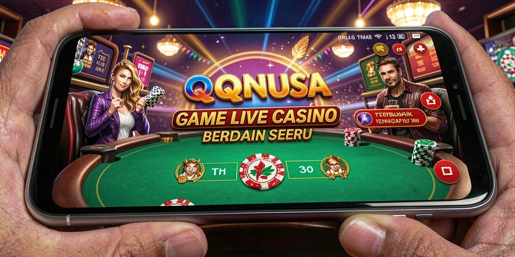 Tampilan gameplay Live Casino yang seru dan interaktif di QQNUSA.