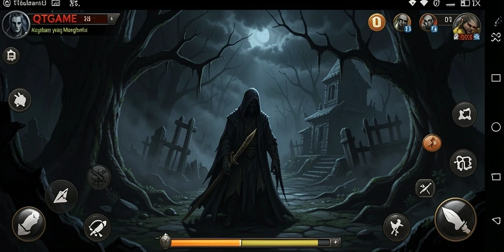 Tangkapan layar gameplay yang menampilkan suasana horror yang menyeramkan.