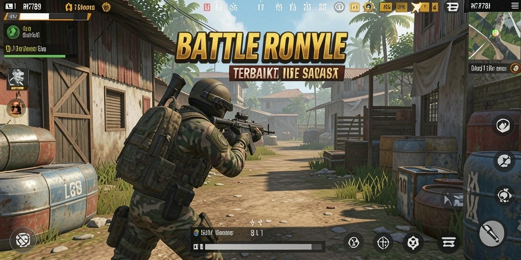 Tampilan penuh aksi game Battle Royale RR789.