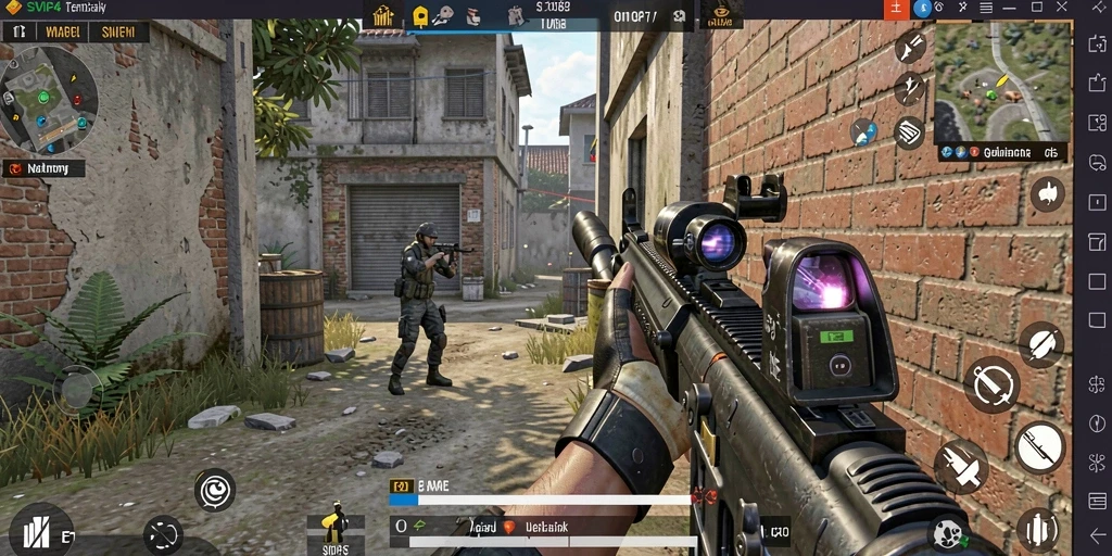 Tampilan gameplay seru dari SVIP4 dengan aksi tembak-menembak yang mendebarkan.