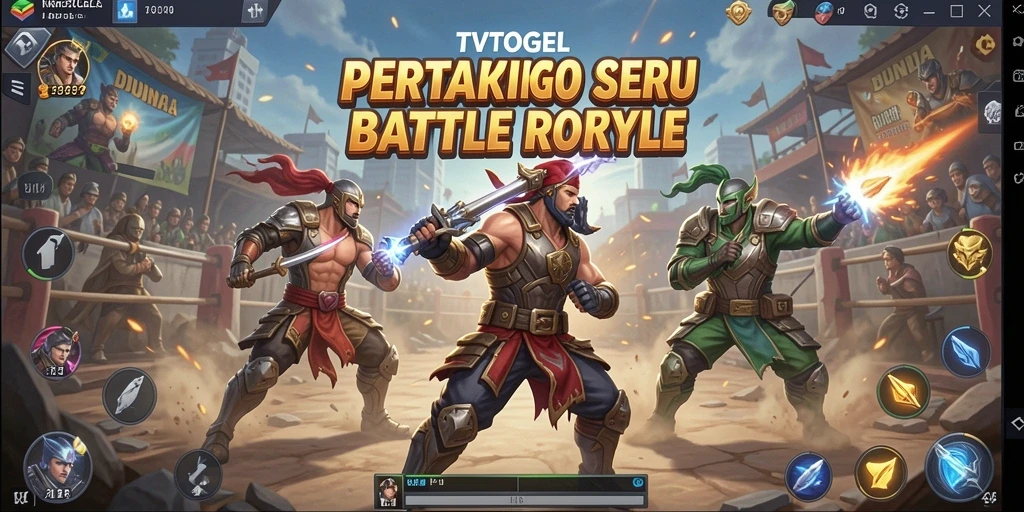 Screenshot TVTOGEL menampilkan aksi seru dalam pertandingan Battle Royale.