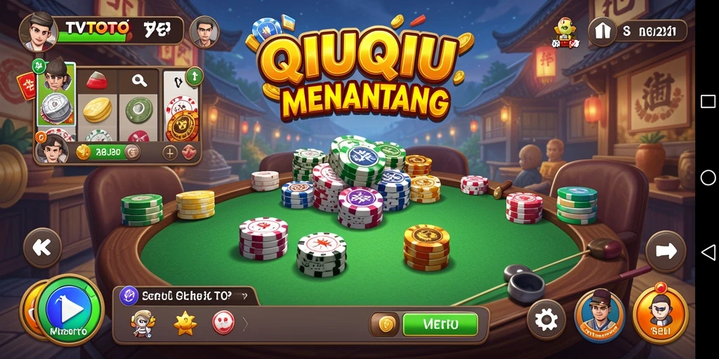 Screenshot gameplay TVTOTO yang menampilkan keseruan bermain QiuQiu.
